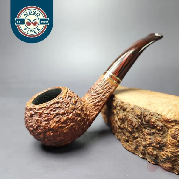 Savinelli Mediterranea 673 KS Rusticated Bulldog Estate Briar Pipe, Italian Estates