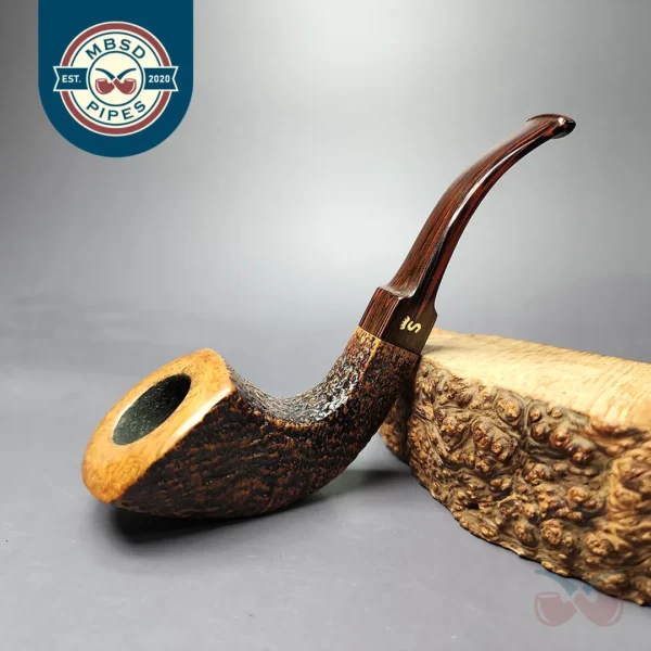Stanwell Nordic 204 Sandblasted Panel Horn Estate Briar Pipe, Danish Estates