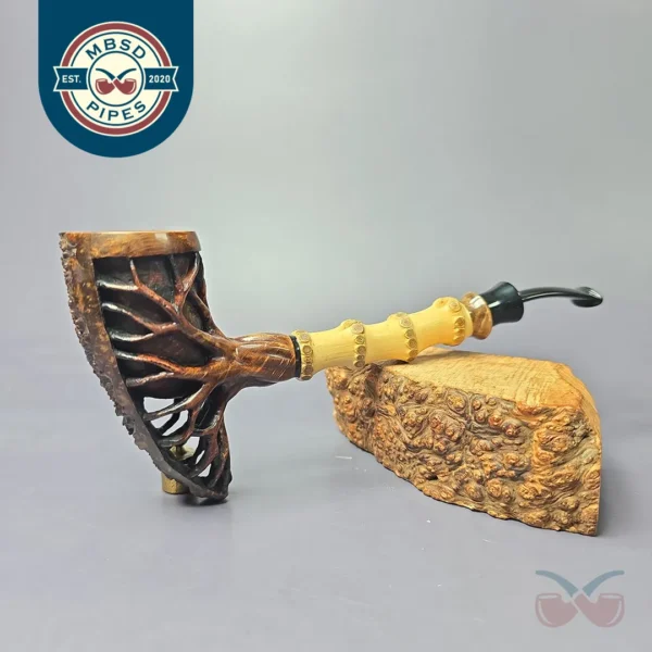 Moonlight Pipes "Radix" Pickaxe w/ Bamboo Handmade Briar Pipe, New