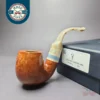 Savinelli Sasso 614 Smooth Bent Billiard Briar Pipe, New, 6mm