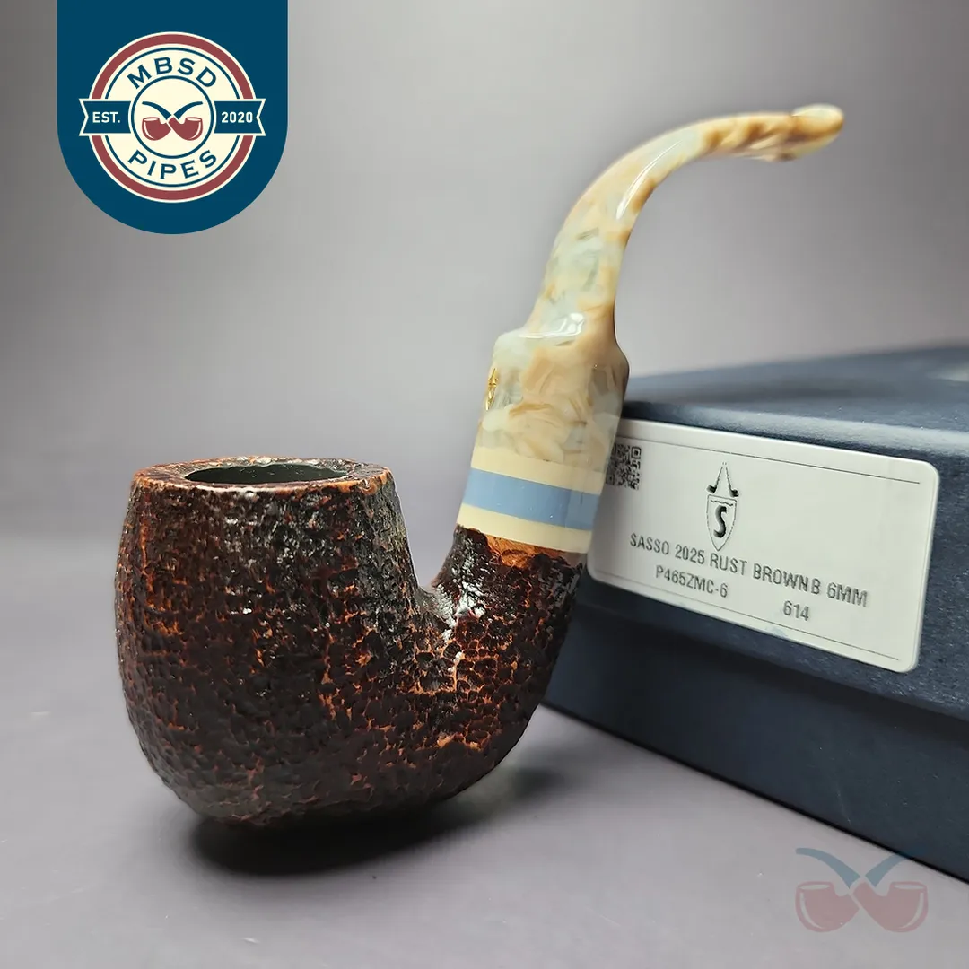 Savinelli Sasso 614 Rusticated Oom Paul Briar Pipe, New, 6mm