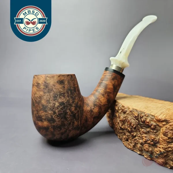 Nording Giant B XL Smooth Bent Billiard w/ Silver Estate Briar Pipe, Unsmoked