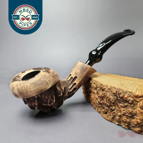 Nording Spruce Matte Rusticated Freehand Estate Briar Pipe, Unsmoked