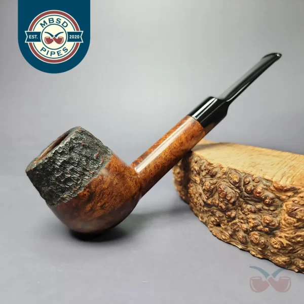 WO Larsen Partially Rusticated Brandy Estate Briar Pipe, Danish Estates