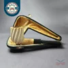 Spiral Carved Billiard Estate Block Meerschaum Pipe w/ Case, Turkish Estates