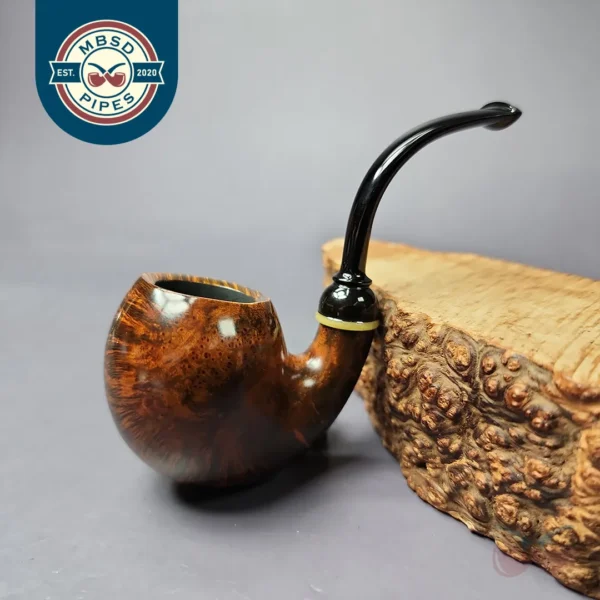 C-Pipe Smooth Nosewarmer Egg w/ Horn Handmade Briar Pipe, New