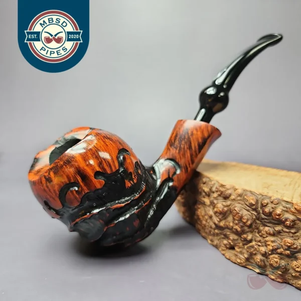 Nording Partially Rusticated Freehand Estate Briar Pipe, Unsmoked