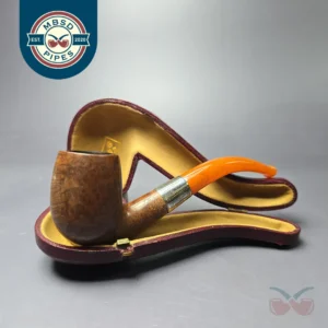 BBB 1907 Smooth Bent Billiard w/ Amber Stem Estate Briar Pipe, English Estates