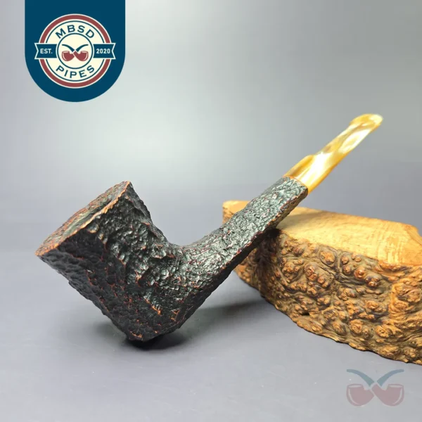 Savinelli Estella 915 Rusticated Lumberman Estate Briar Pipe, Italian Estates