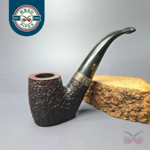 Ferndown Bark 3 Star Partially Rusticated Oom Paul w/ Silver Estate Briar Pipe, English Estates