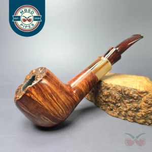 LCS Briars 2024 3 Star Smooth Apple w/ Horn Estate Briar Pipe, English Estates, 9mm