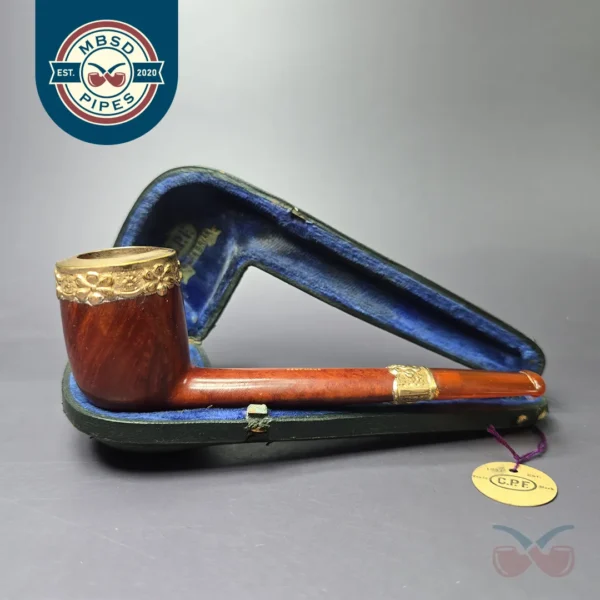 19th c. CPF Best Make Smooth Canadian w/ Gold Antique Estate Briar Pipe, Unsmoked