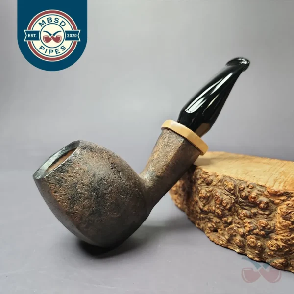 Peter Toth Contrast Sandblasted Freehand w/ Spalted Oak Handmade Briar Pipe, New