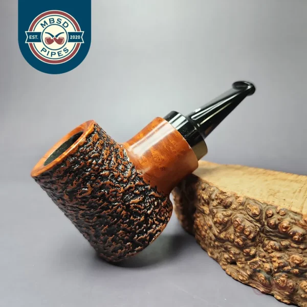 Ascorti Cool Business Reverse Calabash Poker Estate Briar Pipe, Italian Estates