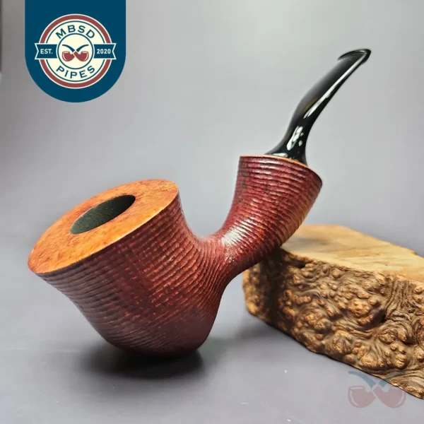 Manfred Hortig Rusticated Freehand Estate Briar Pipe, Unsmoked, 9mm