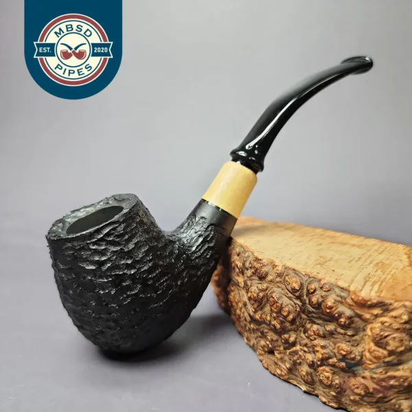 MBSD Briars by Piero Vitale Rusticated Brandy w/ Olivewood Briar Pipe, New