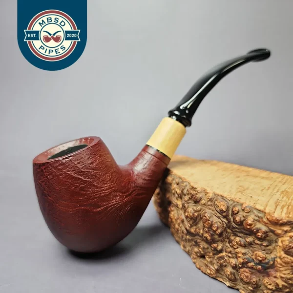 MBSD Briars by Piero Vitale Sandblasted Brandy w/ Olivewood Briar Pipe, New