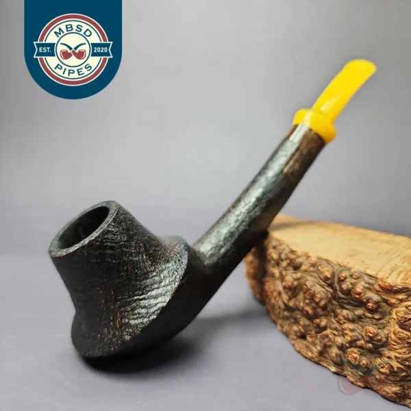 Chris Morgan Signature Sandblasted Long Shank Countryman Estate Briar Pipe, Unsmoked