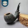 David S. Huber 2017 Sandblasted "Ivarsson Blowfish" Estate Briar Pipe, American Estates
