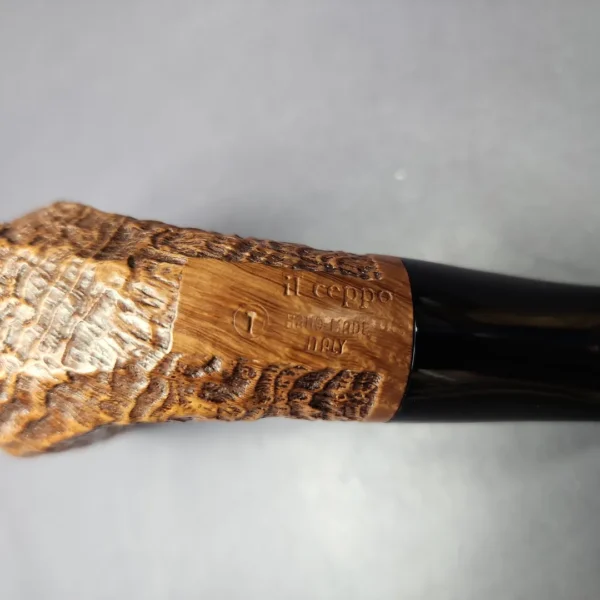Il Ceppo Partially Sandblasted Horn Estate Briar Pipe, Italian Estates - Image 2