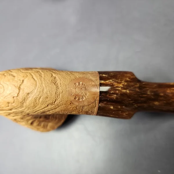 Reum Pipes Natural Sandblasted Dublin w/ Resin Stem Briar Pipe, New - Image 2