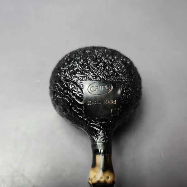 C-Pipe Sandblasted Prince w/ Bamboo Handmade Briar Pipe, New - Image 2