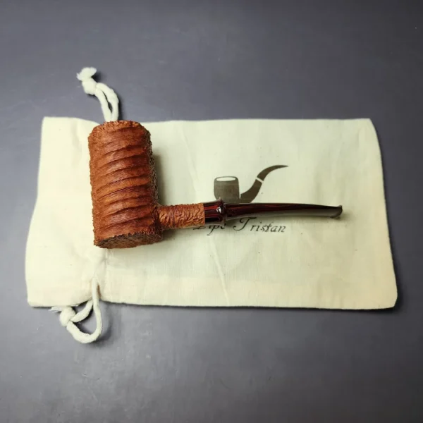 Pipe Tristan Ammonite Rusticated Poker Sitter Handmade Briar Pipe, New - Image 2