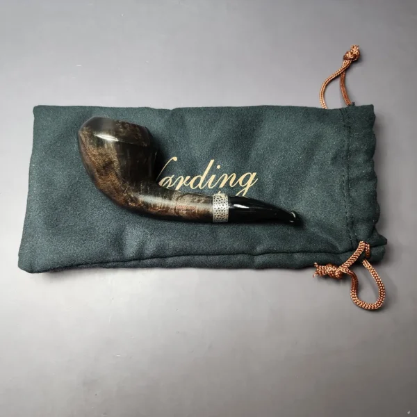 Nording Silver Classic Smooth Rhodesian Horn Estate Briar Pipe, Unsmoked - Image 2