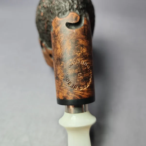 Nording C XL Partially Rusticated Bent Billiard w/ Silver Estate Briar Pipe, Unsmoked - Image 2