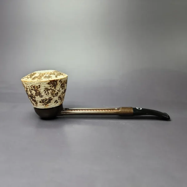 Falcon Extra with MBSD Meerschaum Rustic Dublin Block Meerschaum Bowl Pipe, New - Image 2