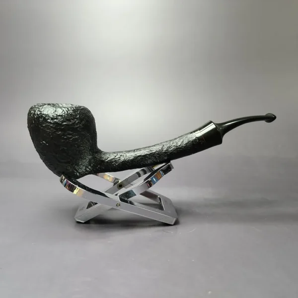 HS Studio Sandblasted Long Shank Peewit Estate Briar Pipe, Unsmoked - Image 2