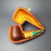 SU Pipes Sandblasted Brandy w/ Buddha Belly Bamboo Handmade Sandblasted Briar Pipe, New - Image 2