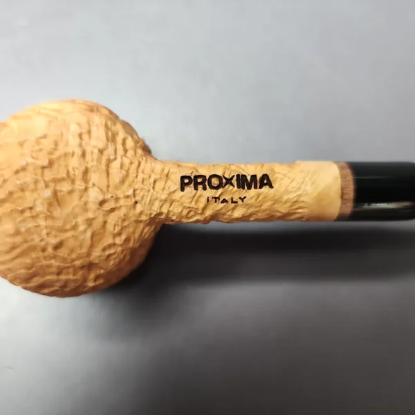 Proxima by Piero Vitale Natural Sandblasted Pot w/Zebrawood Briar Pipe, New - Image 2