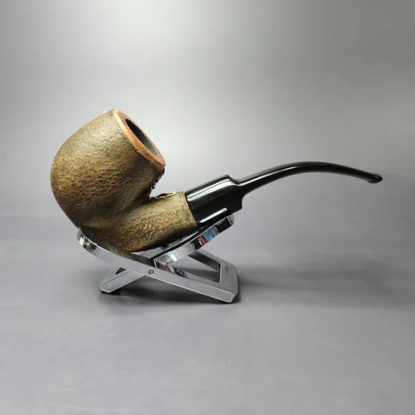 Savinelli Grand Prix Leather Covered Bent Billiard Estate Briar Pipe, Italian Estates - Image 2