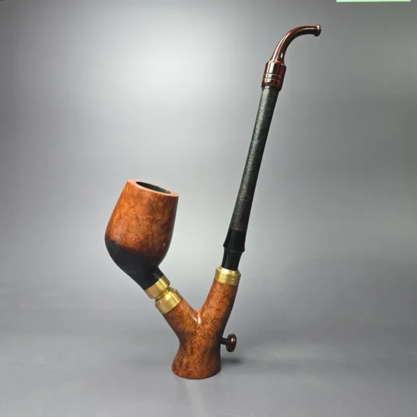 Moonlight Pipes "Neo-Tyrolean" Cavalier w/Brass Handmade Briar Pipe, New - Image 2