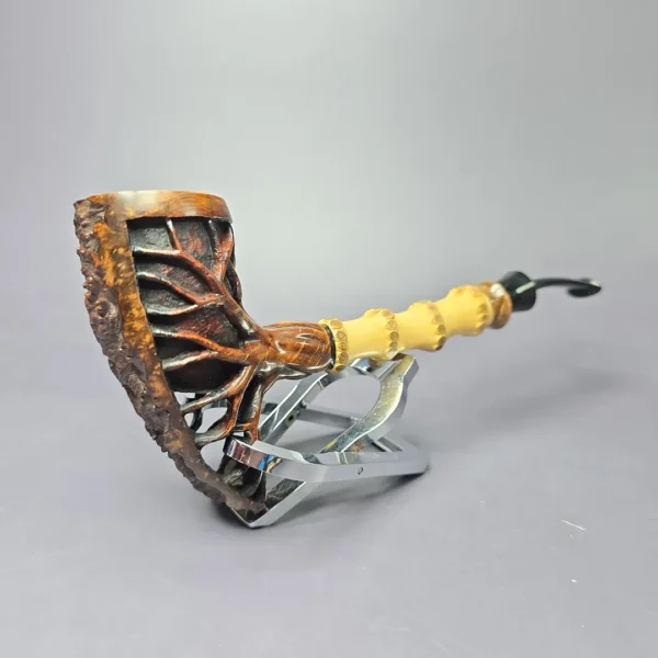 Moonlight Pipes "Radix" Pickaxe w/ Bamboo Handmade Briar Pipe, New - Image 2