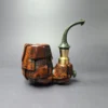 Moonlight Pipes "Steampunk" Oom Paul Sitter w/Brass Handmade Briar Pipe, New - Image 2