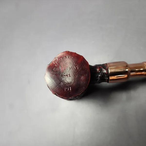 Peterson 2024 Christmas Pipe 701 Rusticated Poker Estate Briar Pipe, Unsmoked - Image 2
