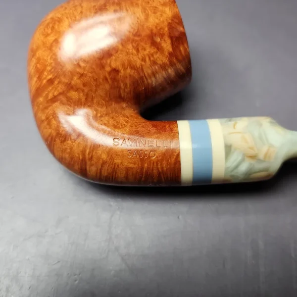 Savinelli Sasso 614 Smooth Bent Billiard Briar Pipe, New, 6mm - Image 2