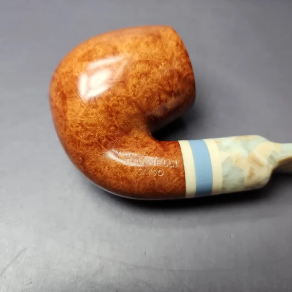 Savinelli Sasso 614 Smooth Bent Billiard Briar Pipe, New, 6mm - Image 2