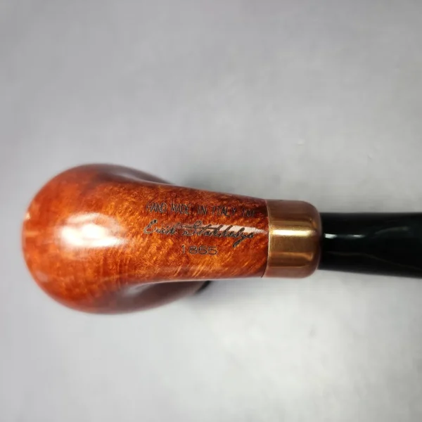 4th Generation (by Ascorti) Forza Fiano Prima 1855 Smooth Bent Billiard Estate Briar Pipe, Unsmoked - Image 2