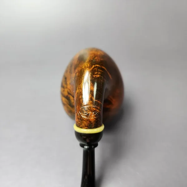 C-Pipe Smooth Nosewarmer Egg w/ Horn Handmade Briar Pipe, New - Image 2