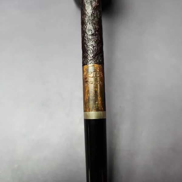 C-Pipe XL Sandblasted Pencil Shank Stack w/ Brass Handmade Briar Pipe, New - Image 2