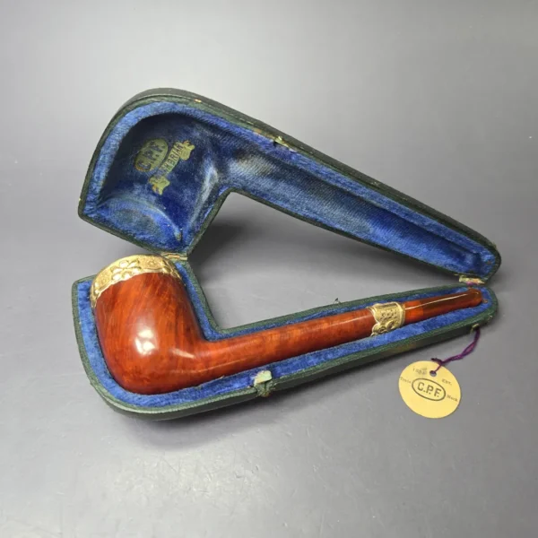 19th c. CPF Best Make Smooth Canadian w/ Gold Antique Estate Briar Pipe, Unsmoked - Image 2