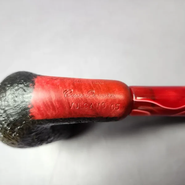 Ceasare Barontini Vulcano 05 Sandblasted Bent Billiard Estate Briar Pipe, Unsmoked, 9mm - Image 2