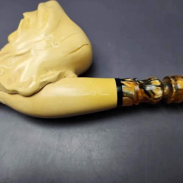 MBSD Meerschaum Masters by Kenan XL Skull Block Meerschaum Pipe, New - Image 2