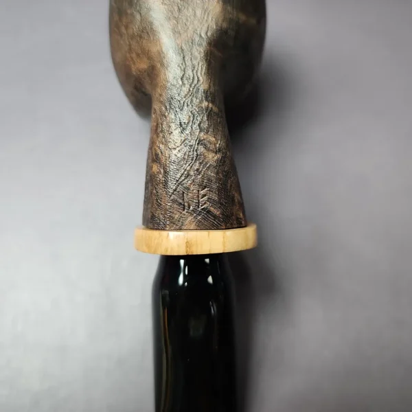 Peter Toth Contrast Sandblasted Freehand w/ Spalted Oak Handmade Briar Pipe, New - Image 2
