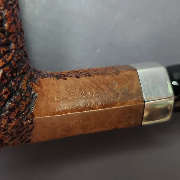 Mastro de Paja 0B Rusticated Billiard w/ Silver Estate Briar Pipe, Italian Estates - Image 2