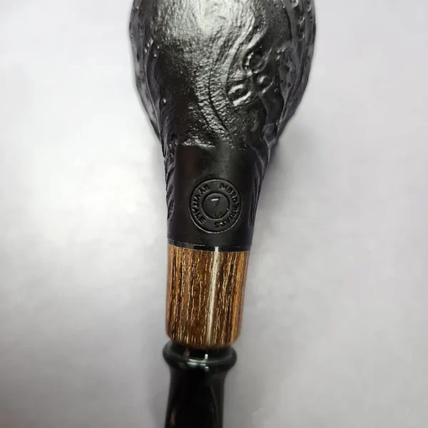 MBSD Briars by Piero Vitale Sandblasted Brandy w/ Zebrawood Briar Pipe, New - Image 2