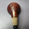 HS Studio Sandblasted Squat Rhodesian w/ Horn Estate Briar Pipe, Unsmoked - Image 2
